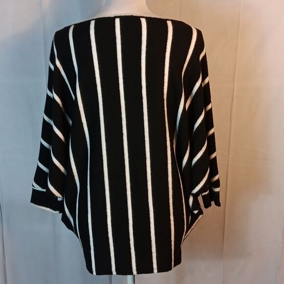 First Love Fuzzy Chic Striped Tie In Front Sweater - Picture 4 of 7